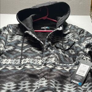 Tony Hawk Black, Blue, White and Gray Hooded Shacket